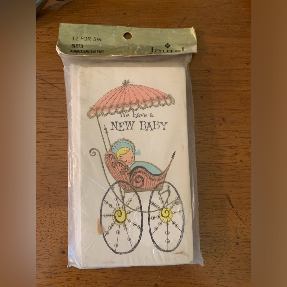 Vintage Baby Announcements / NWOT